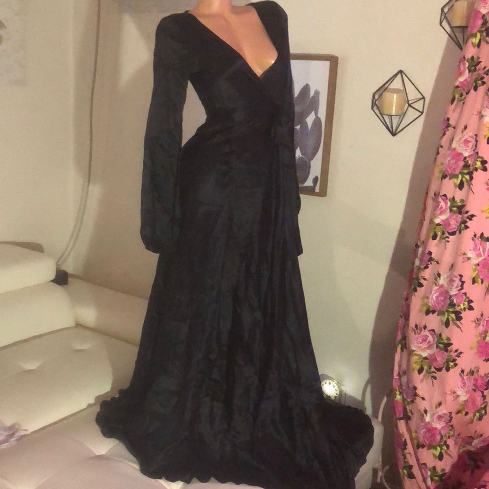 Victoria secret bridal silk dress surplice robe S